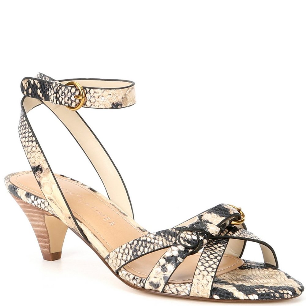 Gibson Latimer Gianna Snake Kitten Heel Sandals CLEARANCE $110